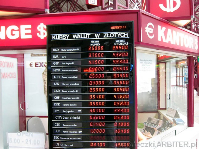 Walut nie warto wymieniać na lotnisku w Polsce. Euro lub dolary (jednakowo dobrze) ...