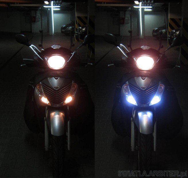 LED vs W5W. Highly recomended LED!. Very good output and power about 2,2W (each)