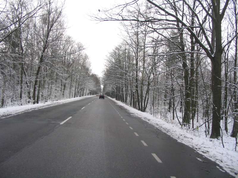 W drodze nad Zegrze - zimowe warunki 21 listopada