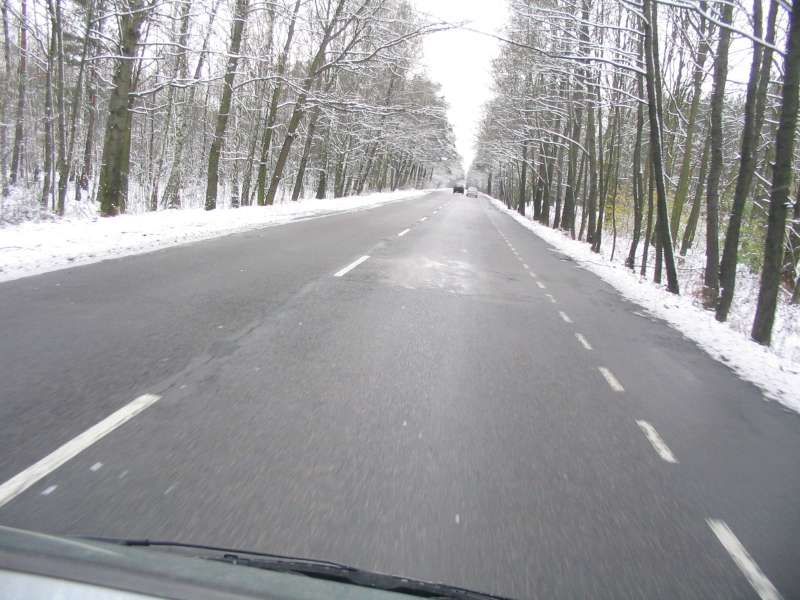 W drodze nad Zegrze - zimowe warunki 21 listopada