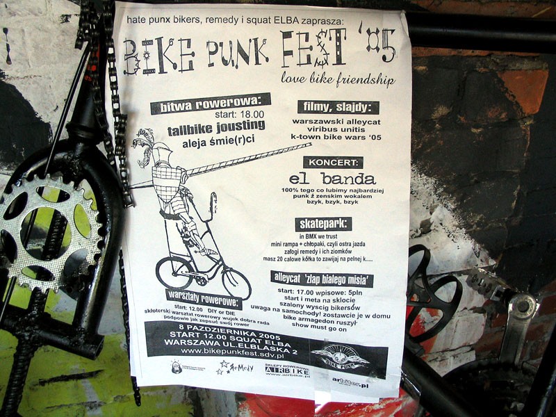 Plakat Bike Punk Fest 2005. Haha, widze, ze na dole w stopce jako partner Remedy, ...