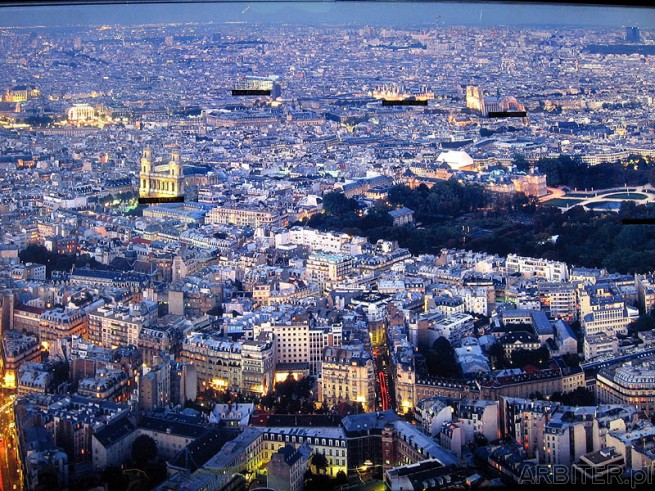 Widok z Wieży Montparnasse. Wieża ma 58 pięter, w tym 54 pięter to biura a taras ...
