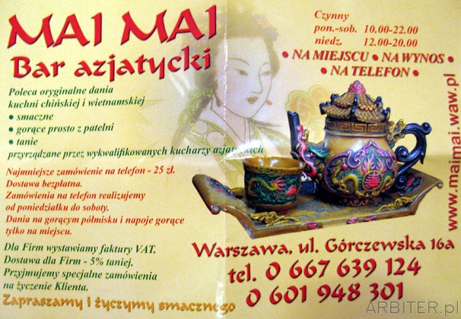Bar Azjatycki (chińczyk) róg Górczewska Płocka Aktualny numer do baru Mai Mai ...