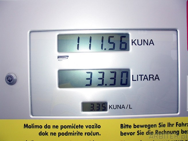 Cena LPG Chorwacja jest niemal urzędowa - wszędzie jednakowa