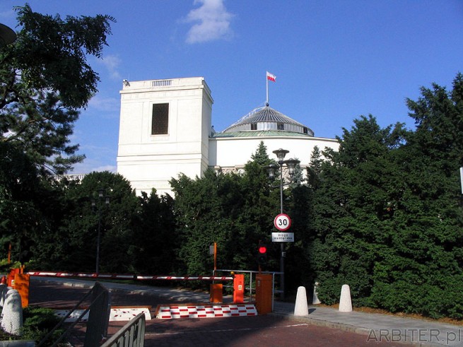 Budynek Sejmu w dniu protestu pielęgniarek