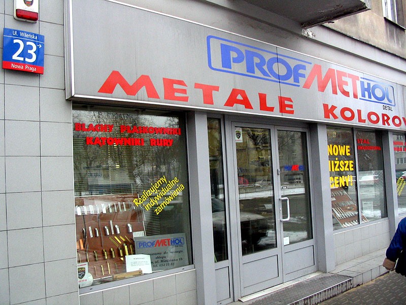 Metale Kolorowe firma PROFMETKOL, Warszawa, Wileńska 23 (Praga). Tel 022 619 88 ...